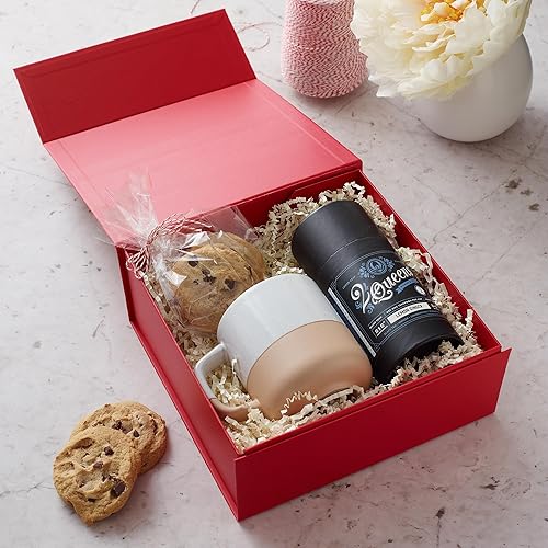 Miniatura 4 de CECOBOX - Caja de regalo de 8 x 8 x 3.1 pulgadas, 5 unidades, caja magnética plegable mate con tapa para regalo, embalaje, dama de honor,