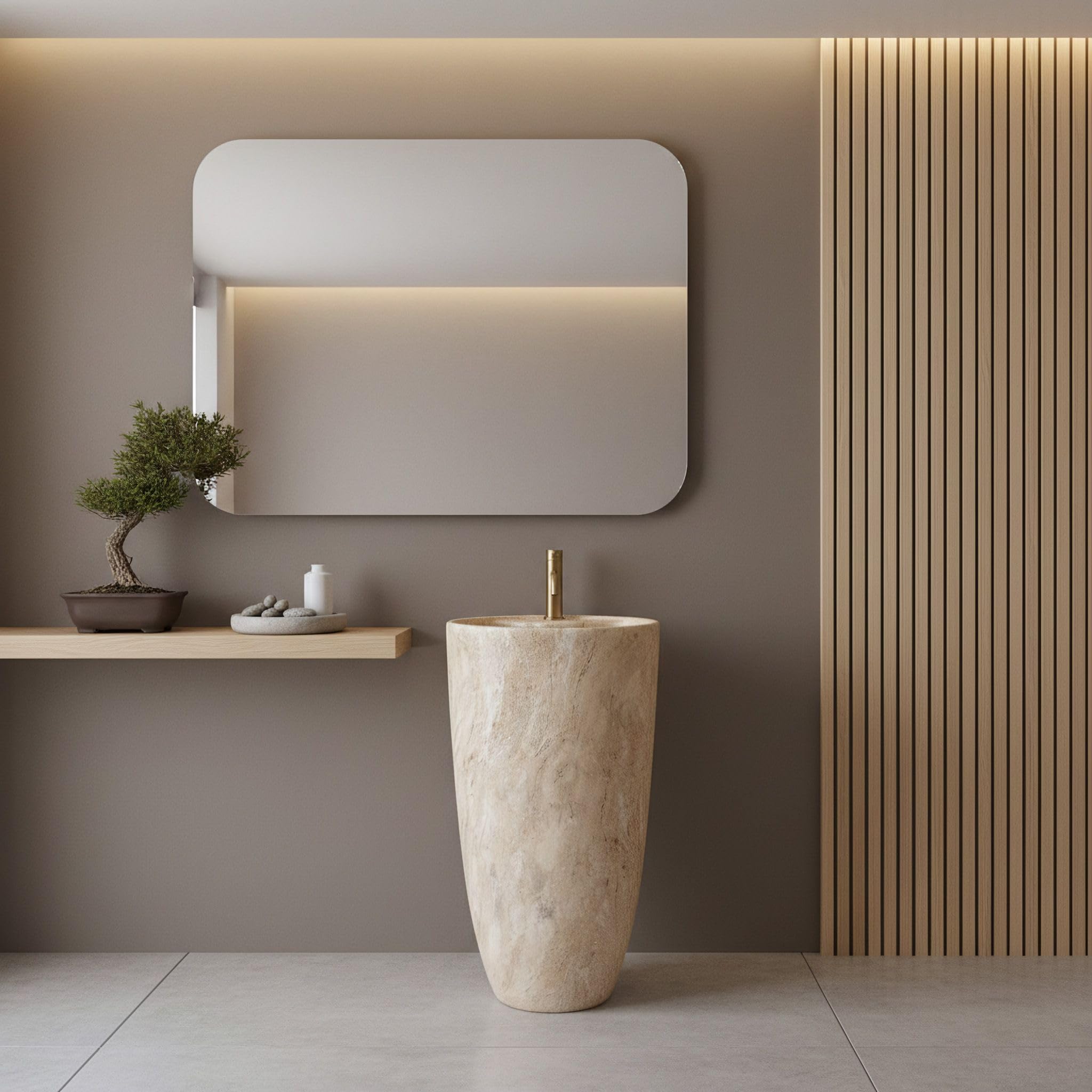 Lavabo De Pie Rea Anya Savana Matt Beige 45X45X84Cm