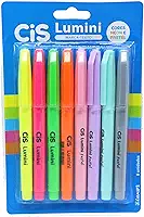Marca Texto Lumini, CIS, 56.9802, Multicor, Blister com 8 unidades (Cores Pastel e Neon)