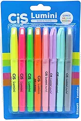 Marca Texto Lumini, CIS, 56.9802, Multicor, Blister com 8 unidades (Cores Pastel e Neon)
