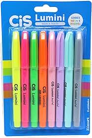 CONJUNTO MARCA TEXTO CIS LUMINI 8 CORES PASTEL
