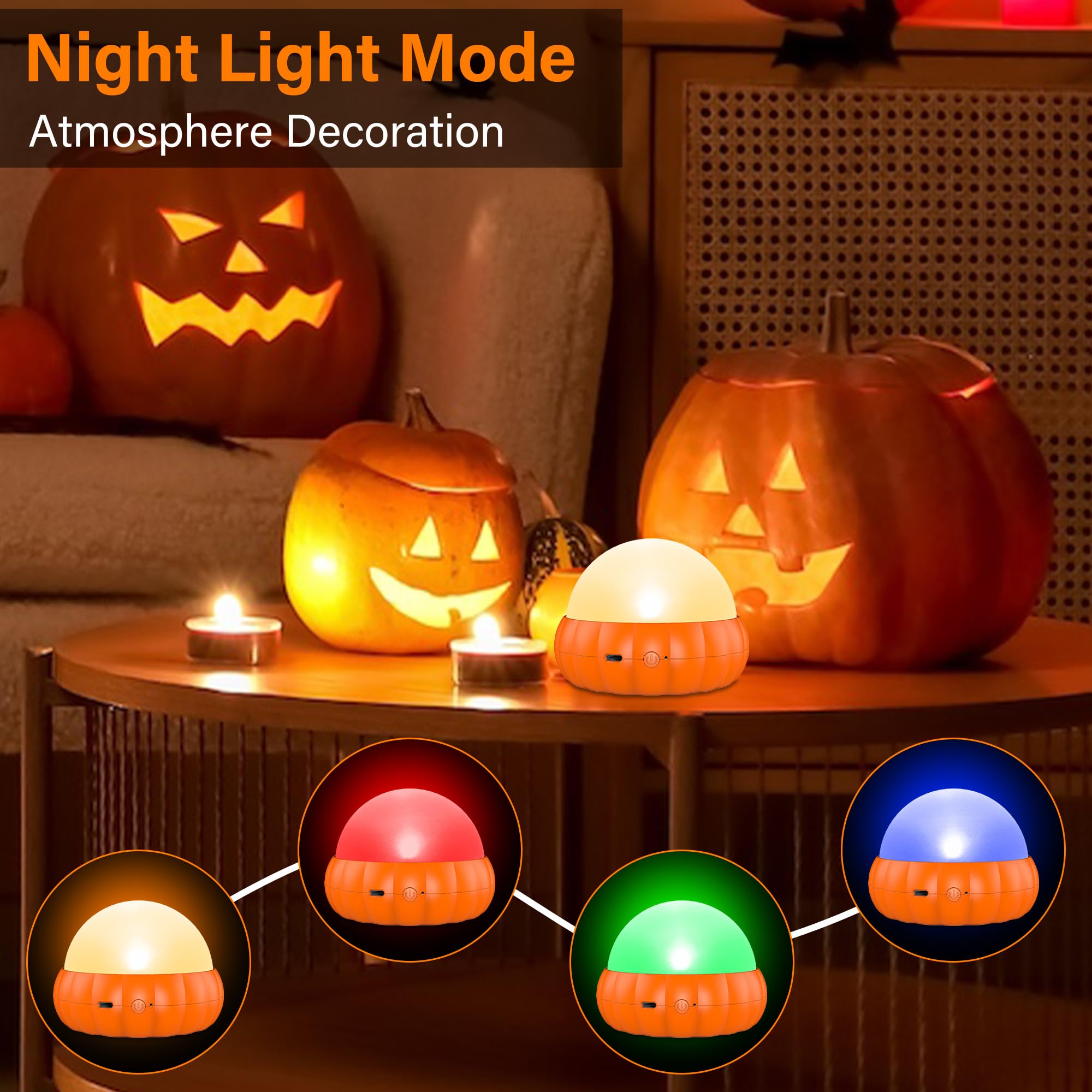 iShabao Lampe Projecteur LED Halloween avec Motif de Citrouille Orange, Crâne Vert et Happy Holloween Rouge, Etanche Lampe Projection Éclairage Décoration Halloween Extérieur Jardin Paysage Terrasse
