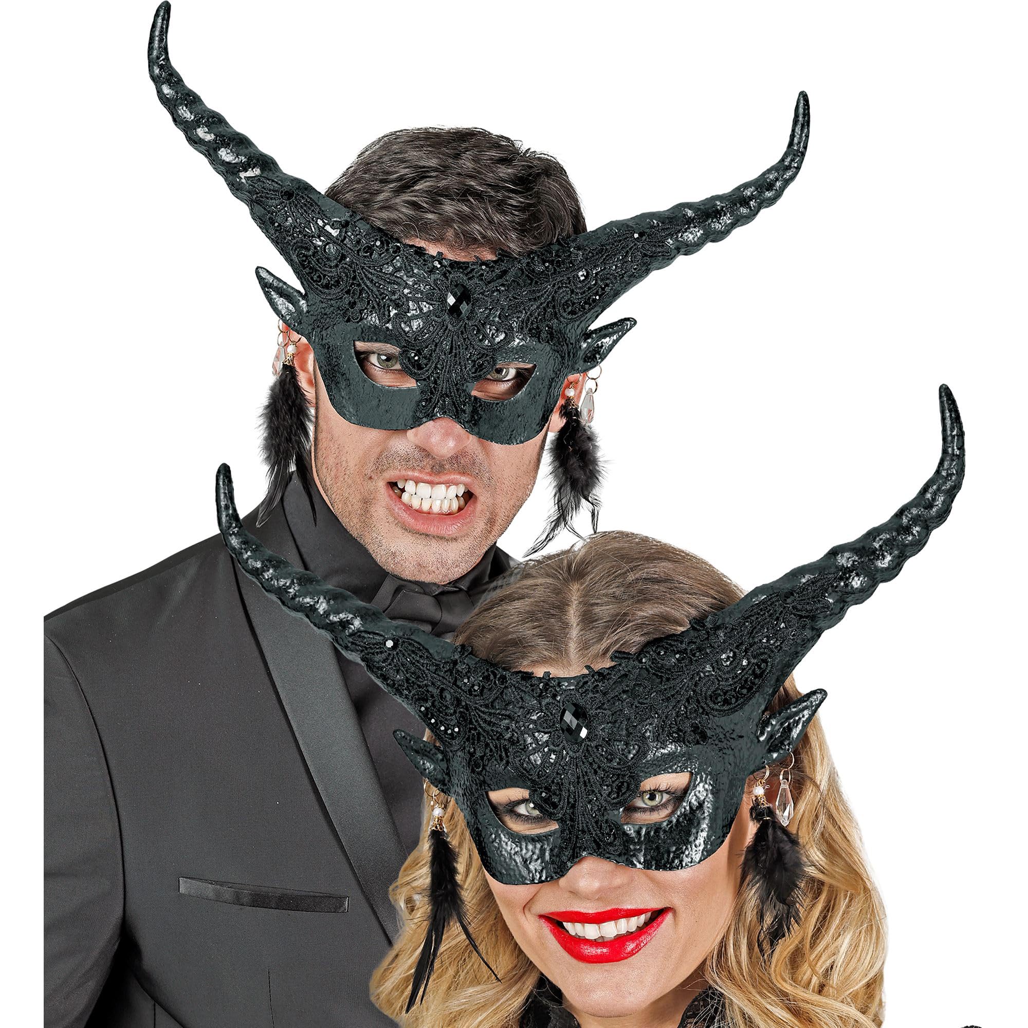 Máscara De Diablo Cabra Con Cuernos Y Cruz – Accesorio Terrorífico Para Halloween, Carnaval Y Fiestas Oscuras (Unisex Adulto)