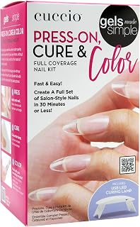 Press-On, Cure, and Color Full Coverage Nail Kit