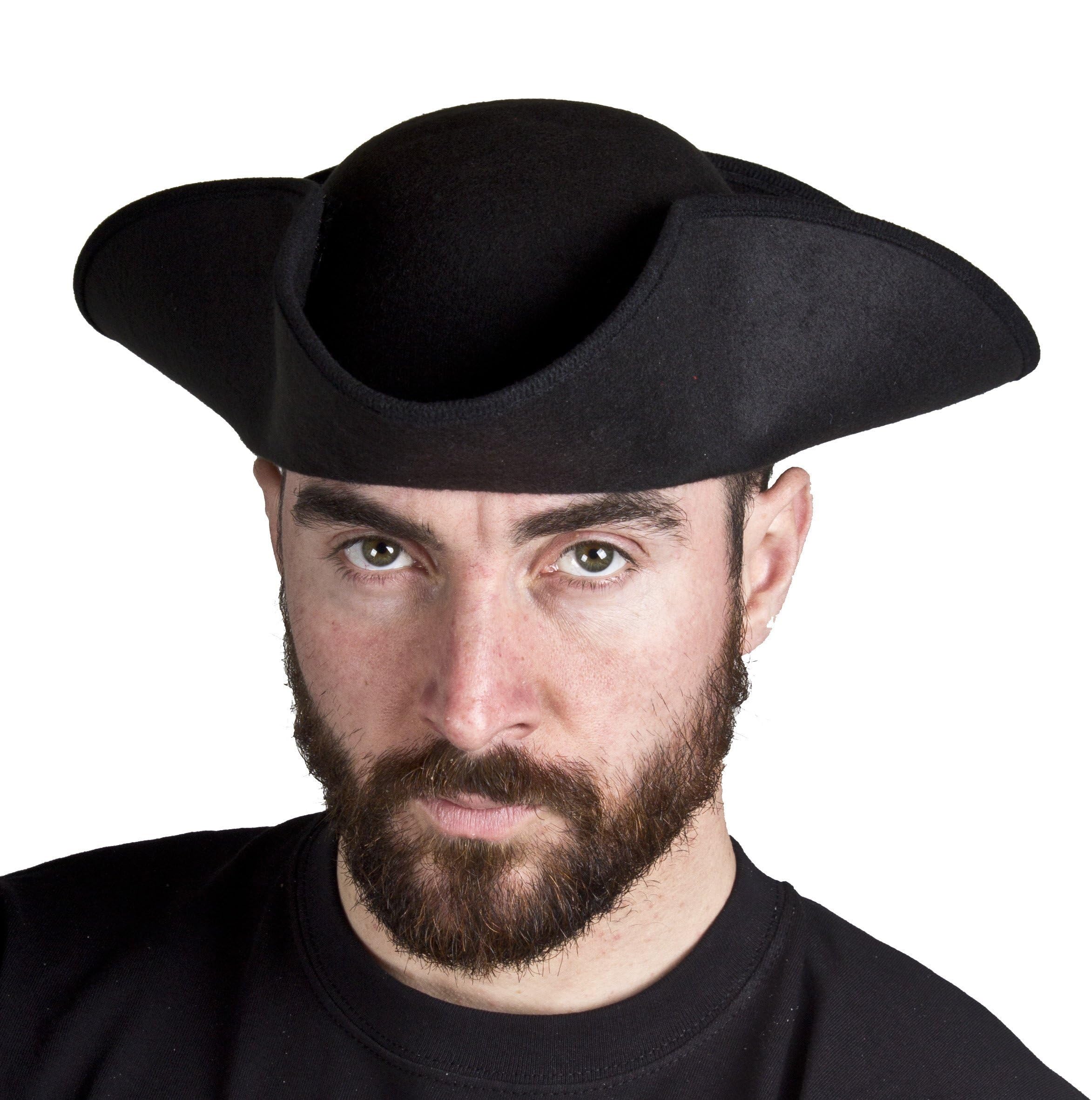 Adults Black Tricorn Hat Pirate Highwayman Town Cryer Dick Turpin Fancy Dress Perfect for Any Party - 24x Tricorn Hat