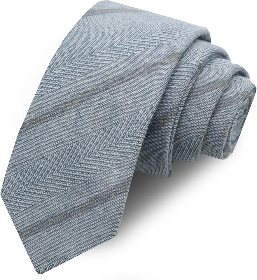 Check out this Cotton Ties for Men, 2.56" Mens Skinny Tie Linen Striped Necktie for Business Formal Casual Wedding Party School from Amazon!