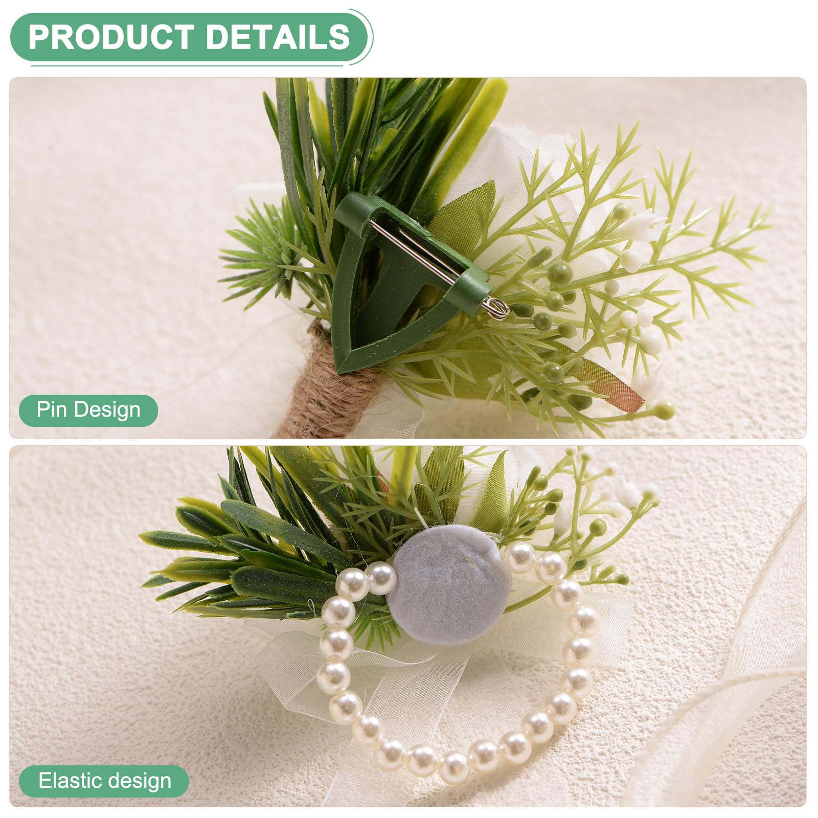M METERXITY 1-Set Wrist Corsage and Boutonnieres Set - Image 2