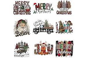 9 Sheets Christmas Iron on Transfers for T-Shirt