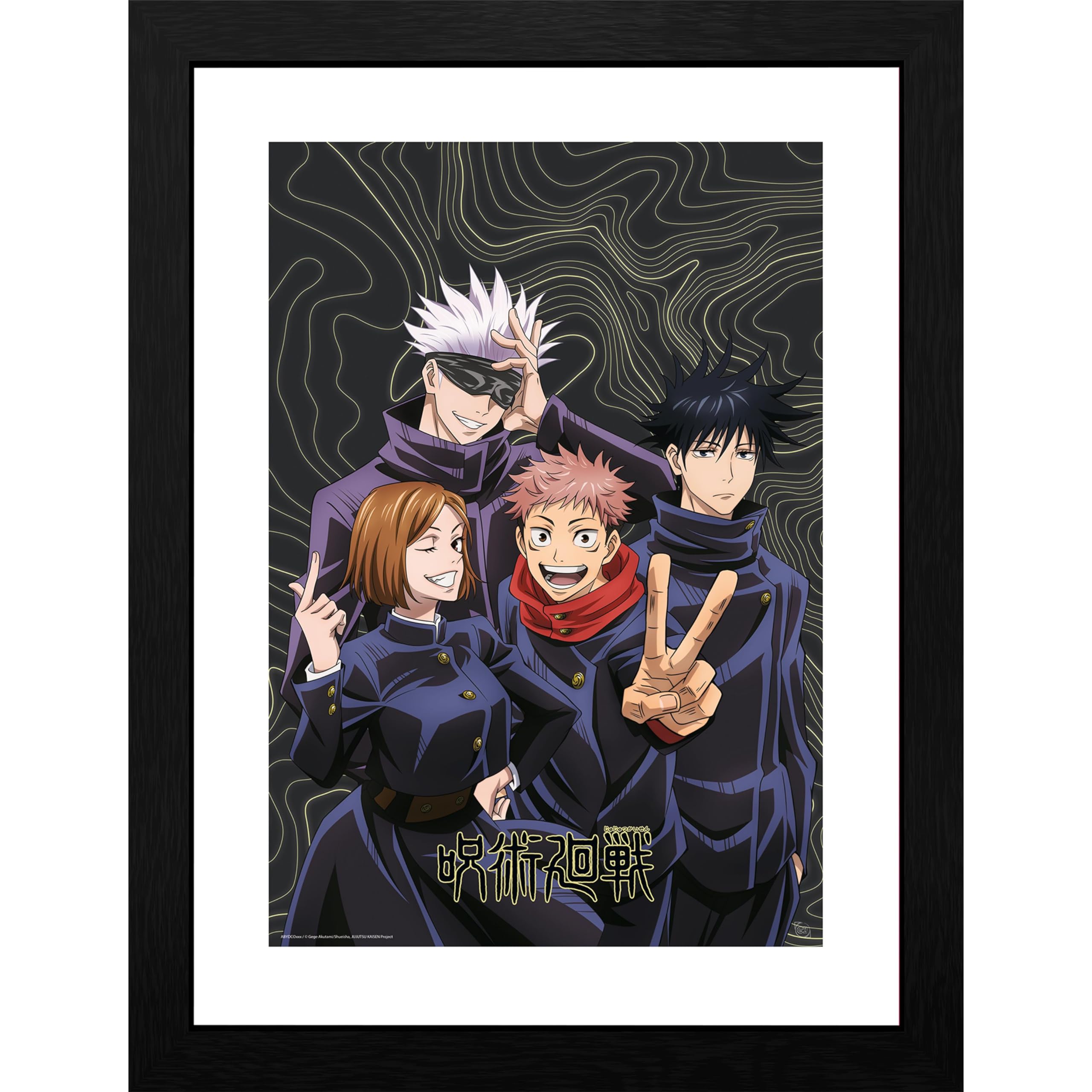Gb Eye Multicolored Jujutsu Kaisen Team Picture 30 X 40Cm Framed Collector Print