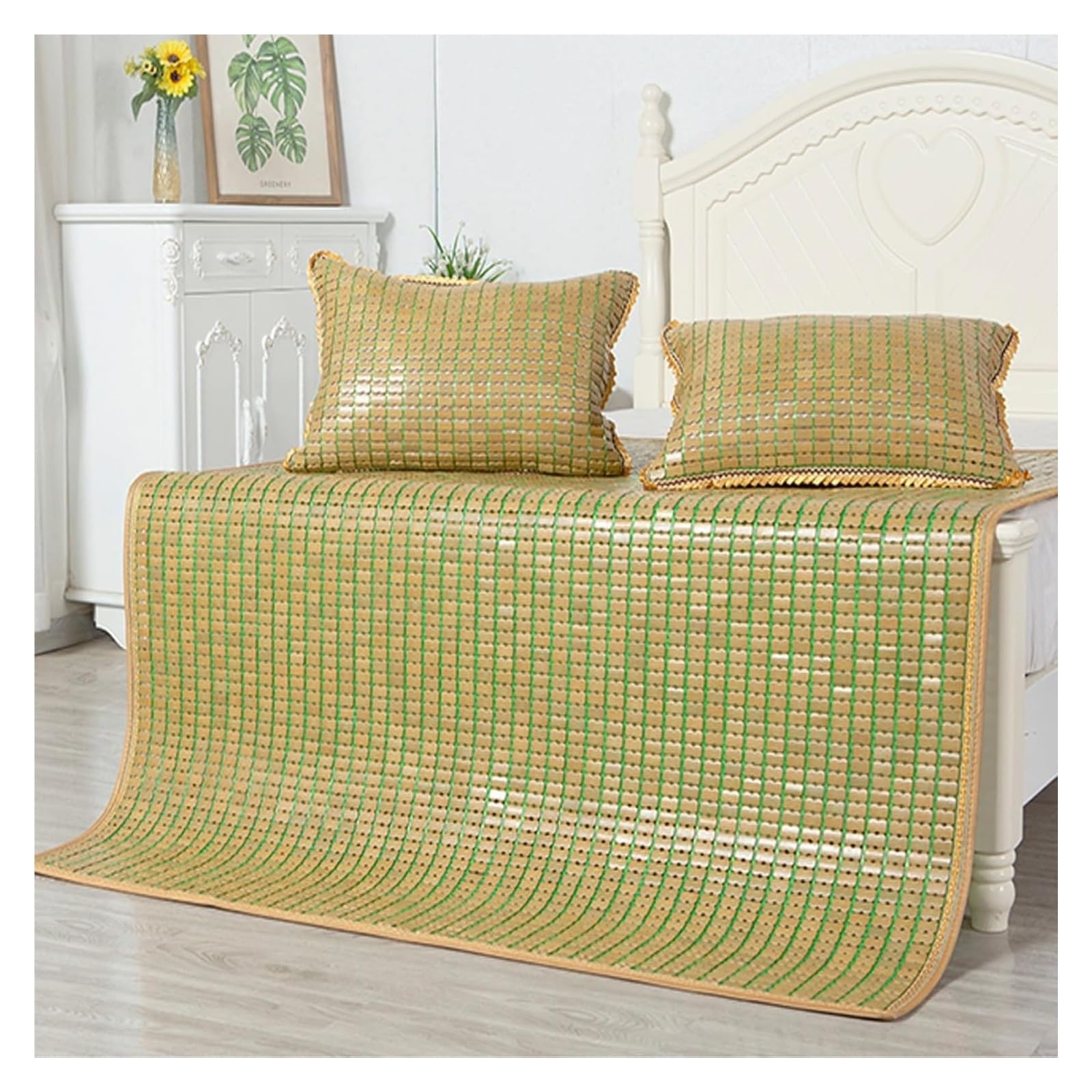 Summer Bamboo Bed Mat, Bamboo Folding Summer Sleeping Mat, Multiple Sizes(100X190CM/39x74.8'')