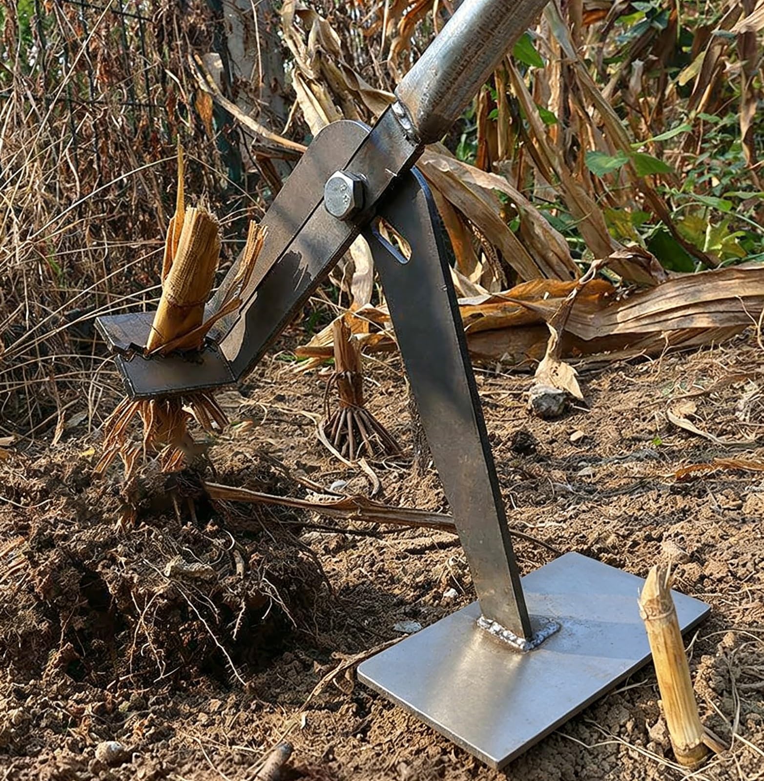 Mlyaye One Color Post Puller Stand Up Stump Extraction Remover, Tree Root Wood Posts Quick Removal Puller For Concrete Form/Fence Post, Multi-Purpose Metal Pipe Pulling Lifter(L 132Cm (52 In))