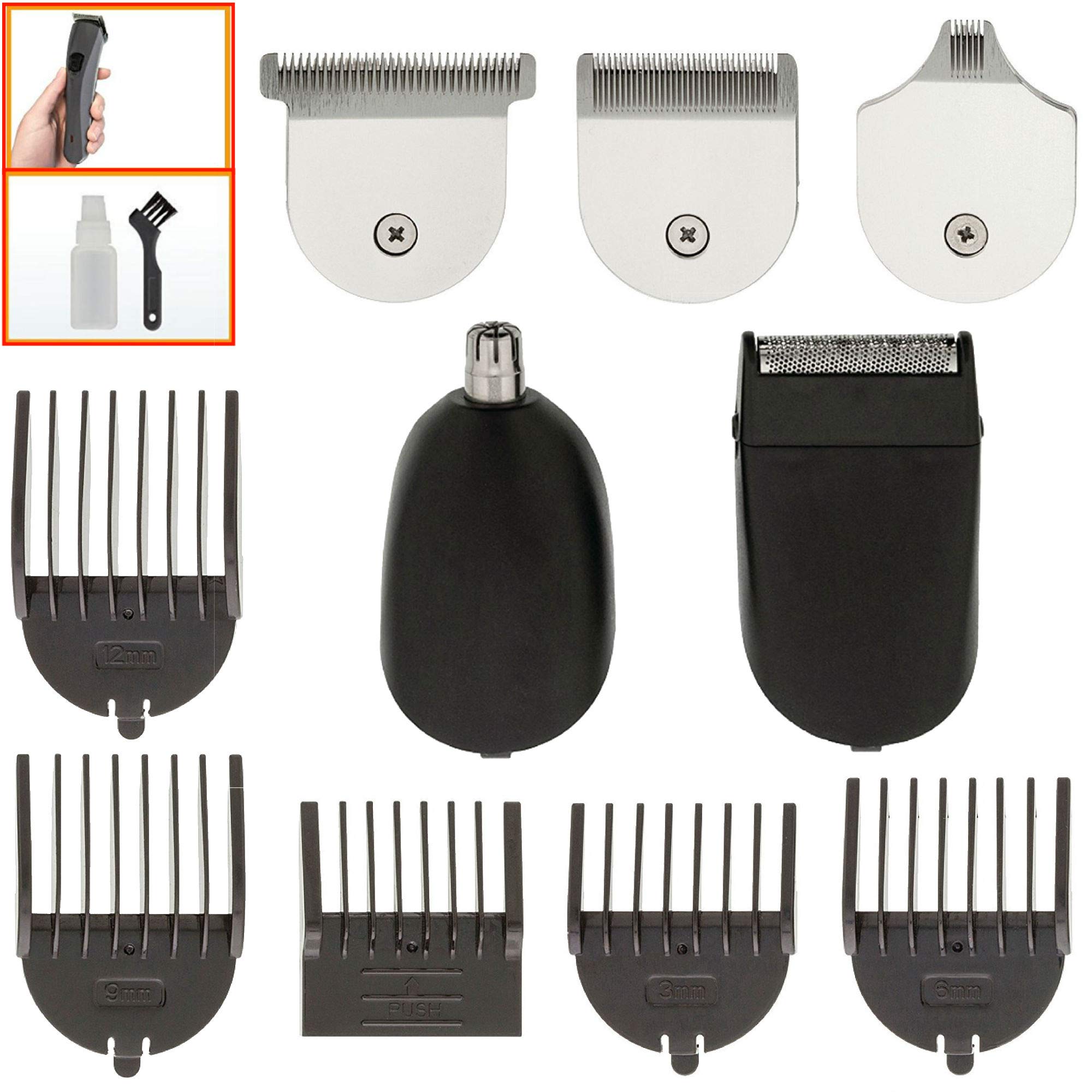 TronicXL Akku Haarschneider Barttrimmer Set Haarschneidemaschine 5x Aufsätze Nasenhaar Trimmer Haar Schneide Maschine