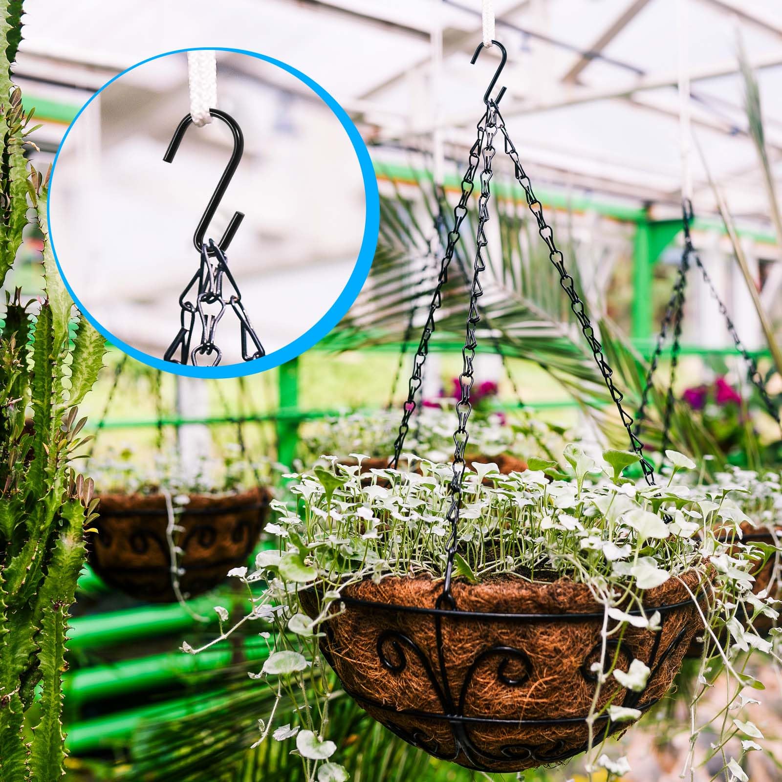 Paquete de 12 ganchos en S de 4 pulgadas para colgar cucharas, sartenes, ollas, utensilios de cocina, ganchos de metal en S para colgar ropa, bolsas de plantas, aplicables en el cuarto de 5