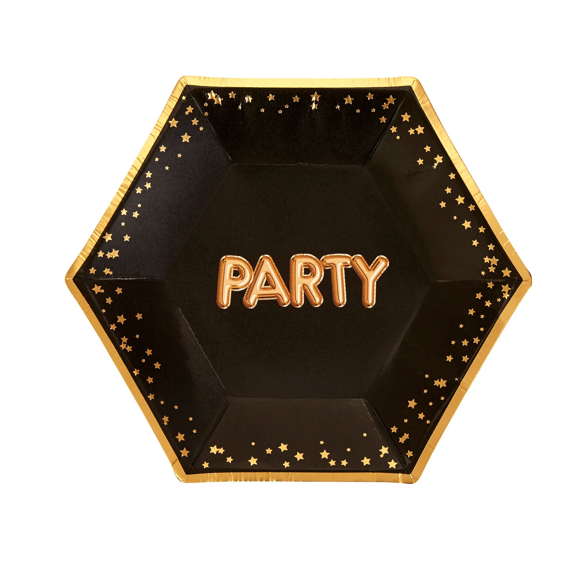 Assiette Carton Anniversaire 18 Ans Noir Et Doré Or REF/6789