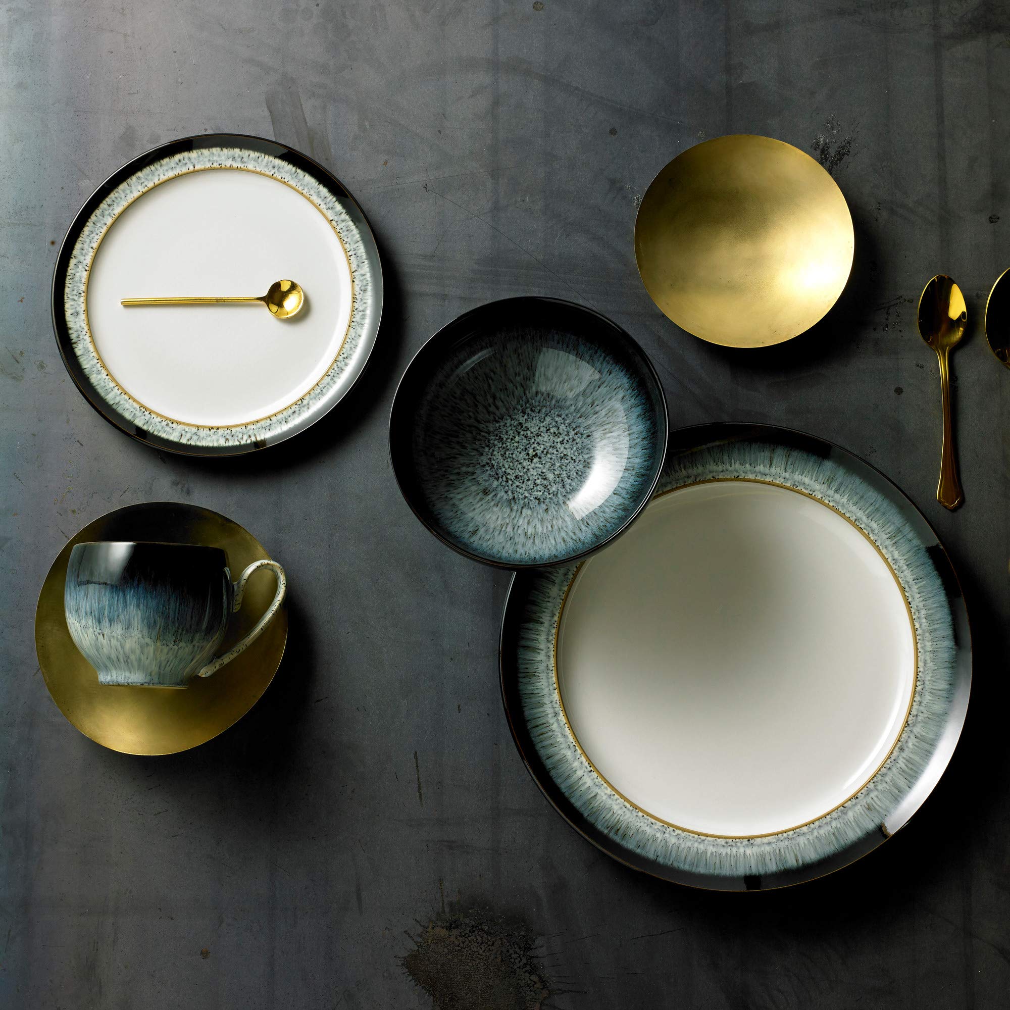 Amazon.com | Denby - Halo Dinner Plates Set of 2 - Reactive Glaze