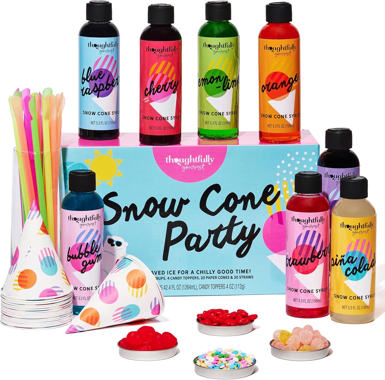 Thoughtfully Gourmet, Snow Cone Party Gift Set, Includes Ingredients