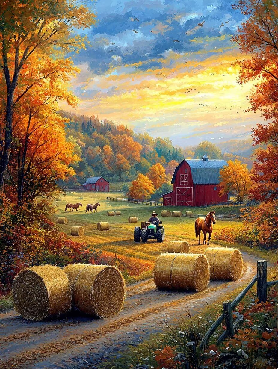 WEISHIWE Dipingere con i Numeri Adulti Fattoria, 80x100cm s-711 | Paint by Numbers Kit con Pennelli e Acrilico Pigmento, Fai da te Olio La Pittura di Numeri Kit, Decora la Casa, senza Cornice