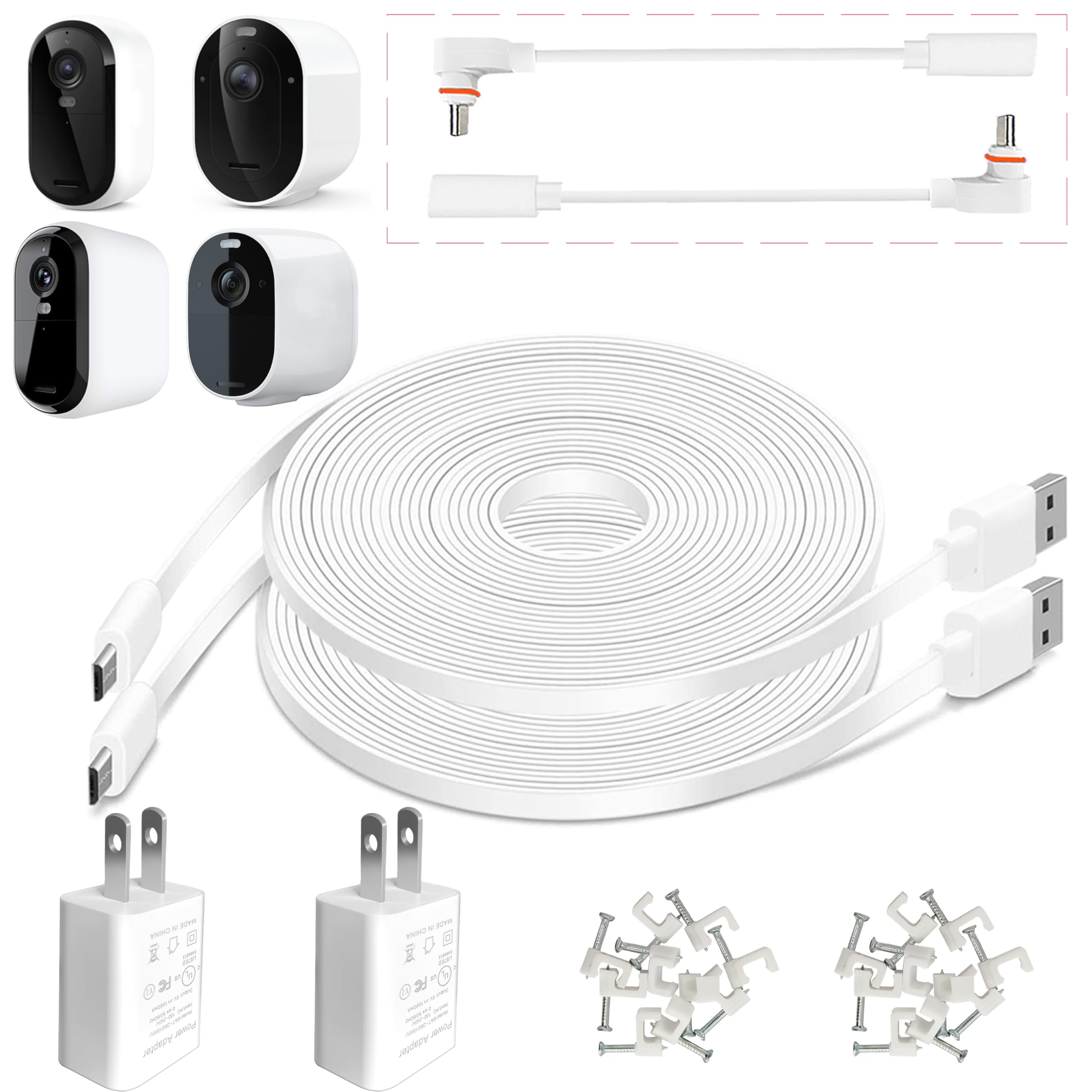 Cable de carga exterior de 26 pies compatible con Arlo Essential 2K XL y Arlo Pro 2K HDR 6