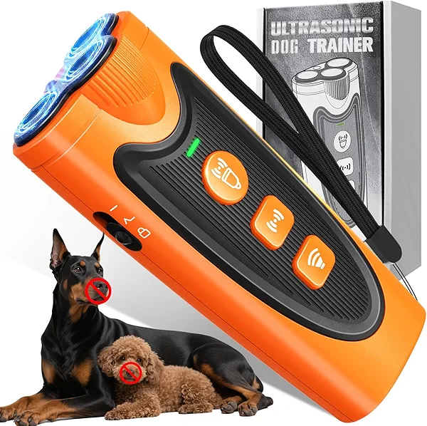 AWOOF New 2025 3X Ultrasonic Anti Barking, Dog Bark Deterrent Device, 6 Training Modes 24 FT Range Barks， Humane Alternative to Training Collars