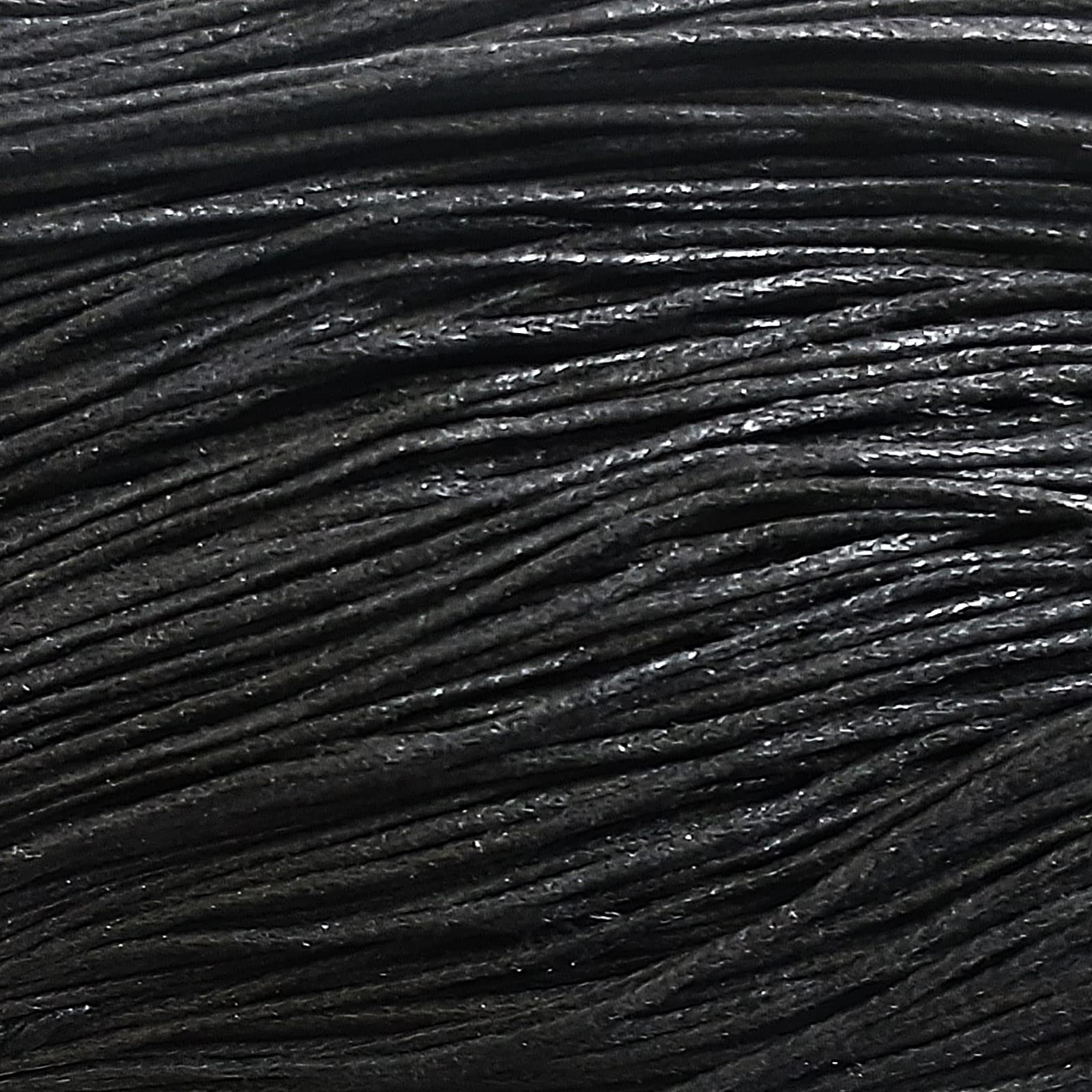 Waxed Cotton Cord 1mm,20m Jewellery Making & Bracelet Necklace Craft (1. Black)