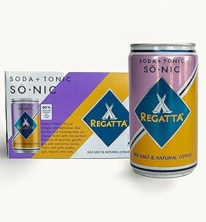 So-Nic, Club Soda + Tonic by Regatta Craft Mixers, All-Natural Ingredients, Gluten-Free, Non-GMO, Case of 24, 7.5oz Sleek Mini Cans