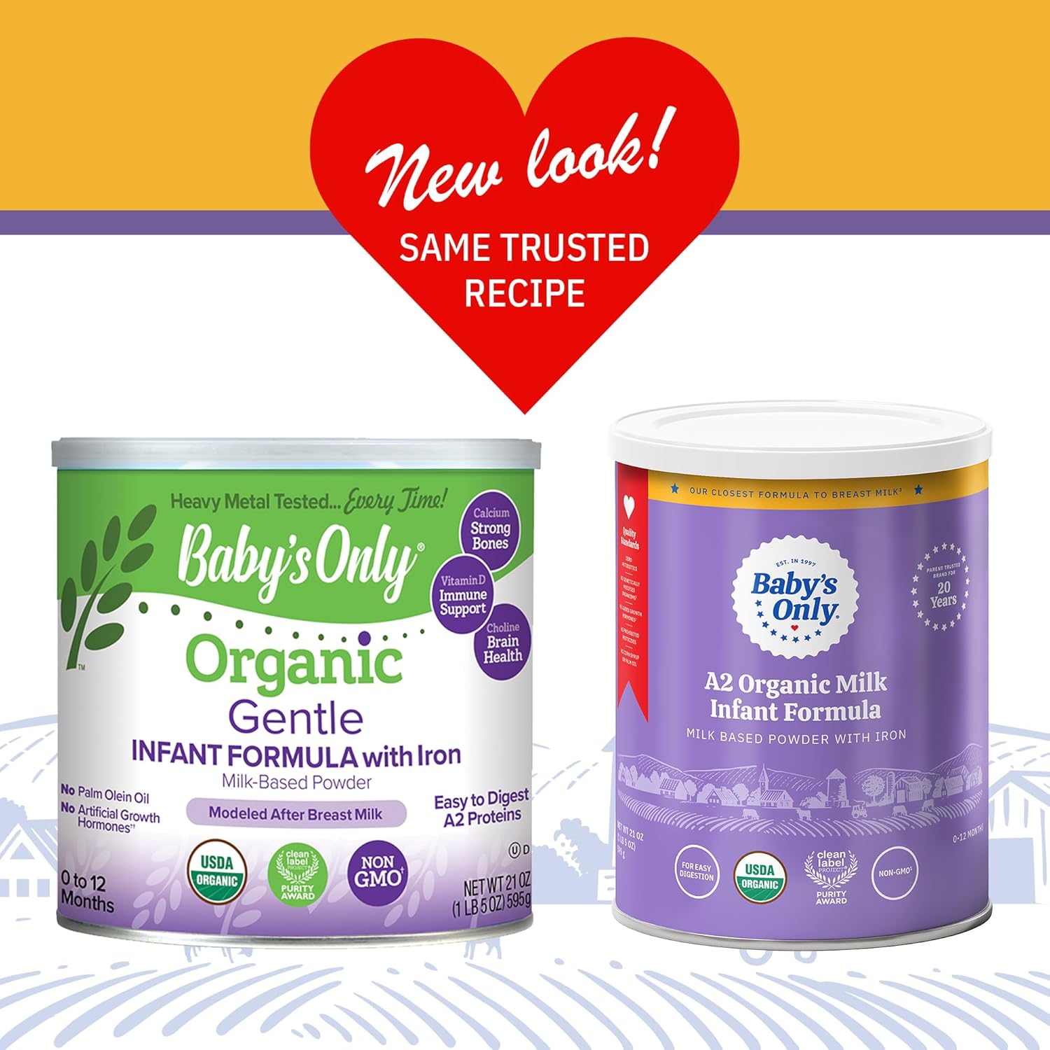 Baby's Only A2 Organic Milk Infant Formula, A2 Milk Based Powder, Organic Baby Formula with A2 Beta-Casein Protein, Iron, Vitamin E, Vitamin D, Easy to Digest, Newborn to 12 Months Old, 21 oz, 1 Pack