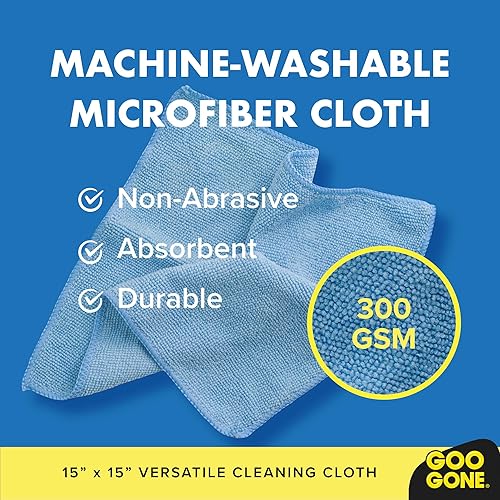 Miniatura 5 de Black Swan Distributors - Removedor de adhesivo Goo-Gone (8 onzas) y paño de limpieza de microfibra lavable (15 x 15 pulgadas), adhesivo seguro para