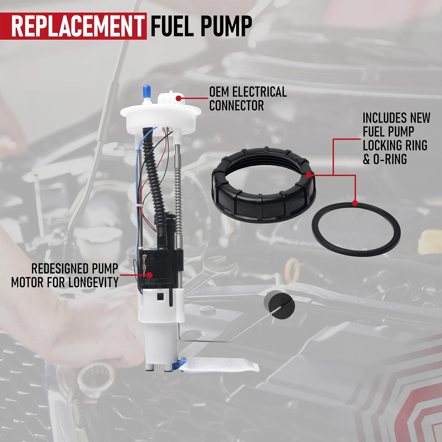 Fuel Pump Assembly Replacement by AA Ignition - Compatible with Polaris - 2013-2015 Ranger, Crew 900-5 EPS, 2017-2019 Crew XP 900 EPS, 2015-2019 Ranger 570 -Replaces 2521307, 2204852, 2521196