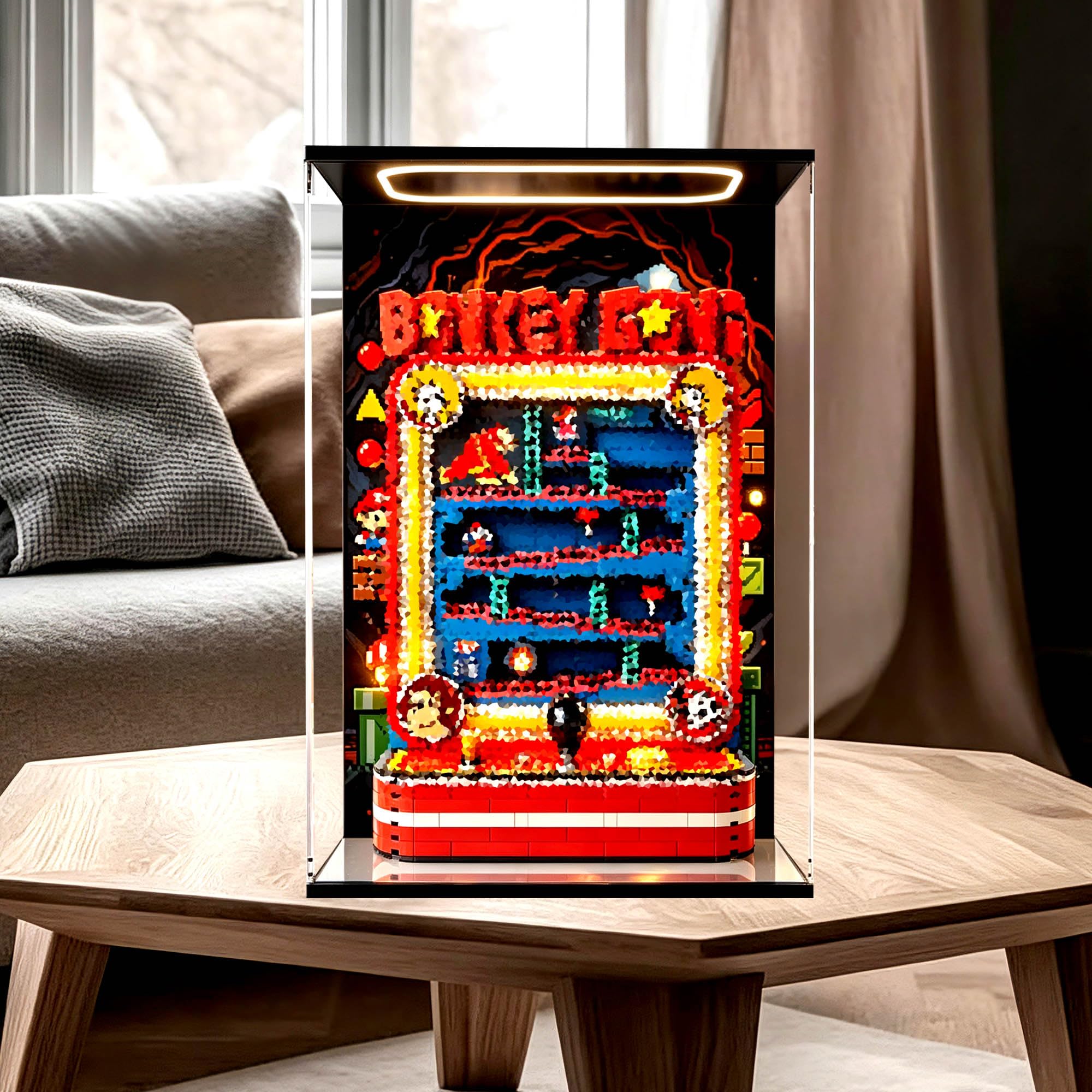 Vetrina acrilica, per Le-go 72051 Arcade Machine set (Lightbox 1) | Scatola da vetrina antipolvere, per la casa, compatibile con macchine Arcade 72051 (solo scatola)