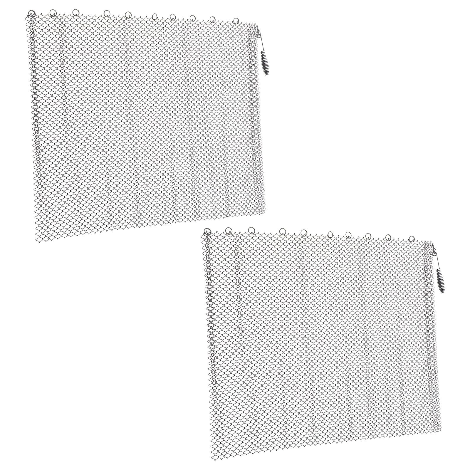 Uonlytech Lot de 2 Panneaux Pare-étincelles en Fer Noir avec Poignées, Écran de Cheminée Résistant aux Hautes Températures pour Protection du Foyer