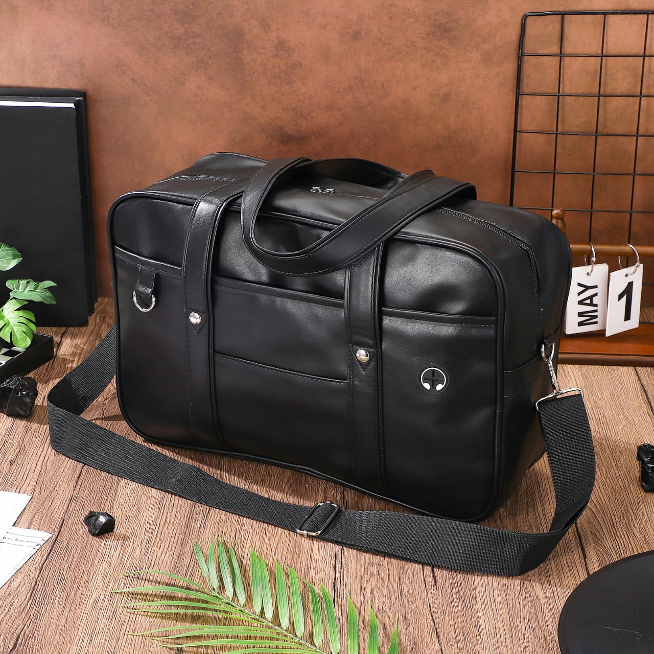 VANZACK Sac D'Uniforme Japonais Cartable Femme En Pu Sac À Main Unisexe École Mallette À Bandoulière Pour Ordinateur Capacité 40.00 X 26.00 X 12.00 Cm