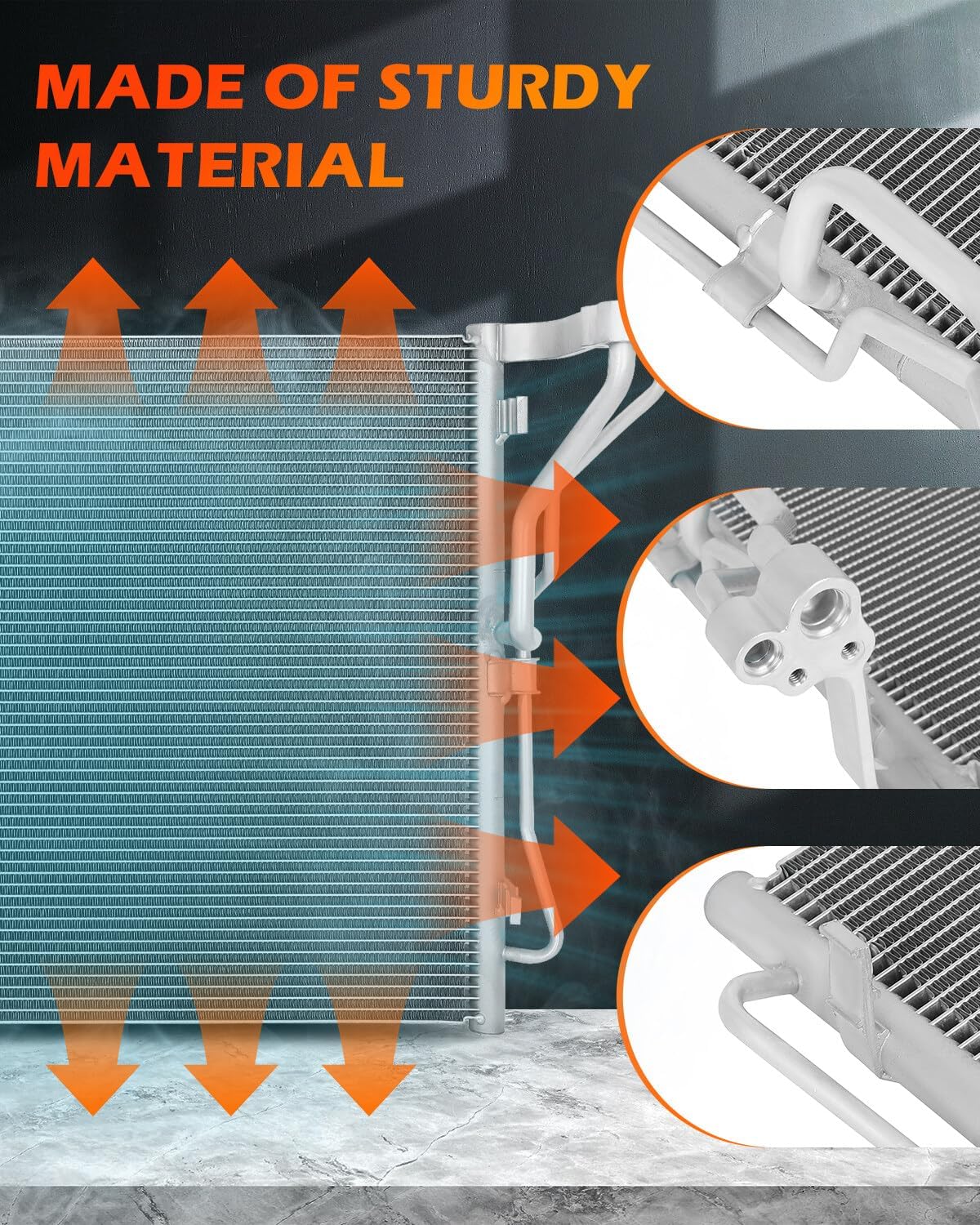 OCPTY Aluminum A/C Condenser Replacement Fit for 2011-2014 for Hyundai Sonata 2.0L 2011-2015 for Kia Optima 2.0L