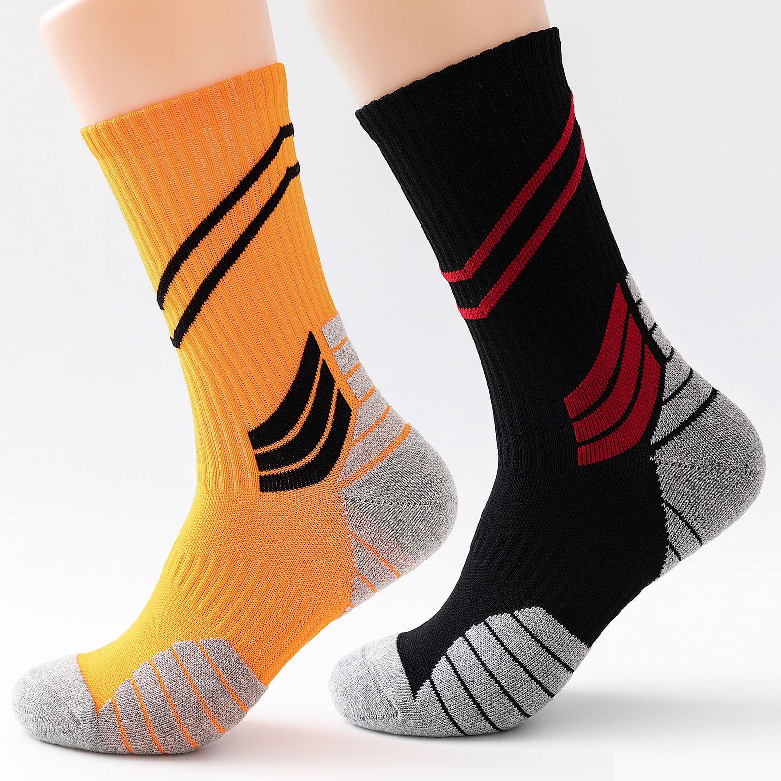 Men Cycling So s Stri d Elastic Breathable Anti-Slip Towel Bot Running Basketball Sports Sto ings Two Pairs-image-40
