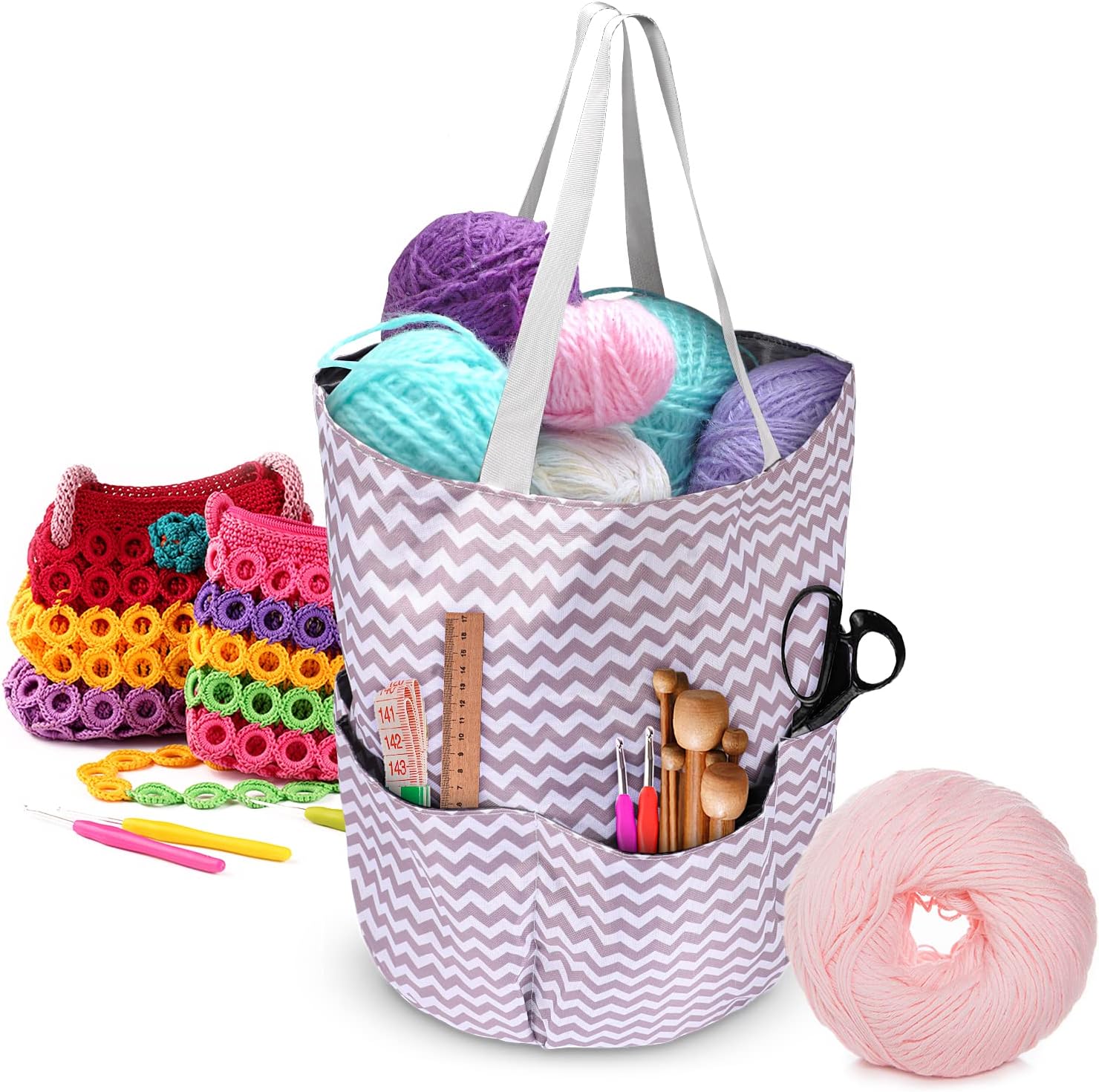 MA STRAP Yarn Storage Tote Bag Knitting Crochet bags Organizer for Knitting