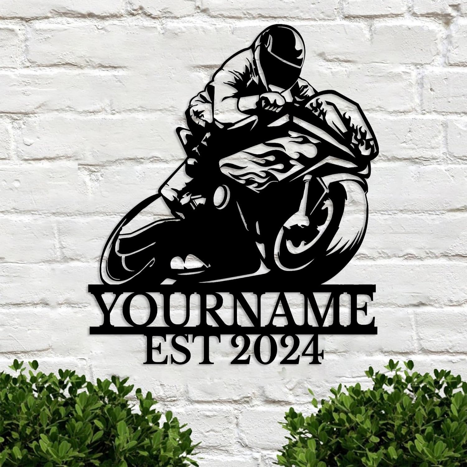 Custom Garage Name Metal Wall Art Sign, Personalized