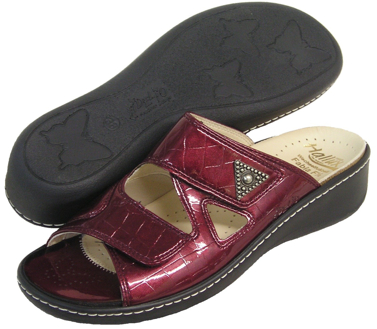 Women's Hallux Fabia Bunion Relief Slide Sandal 33709 (Bordo/Croco)