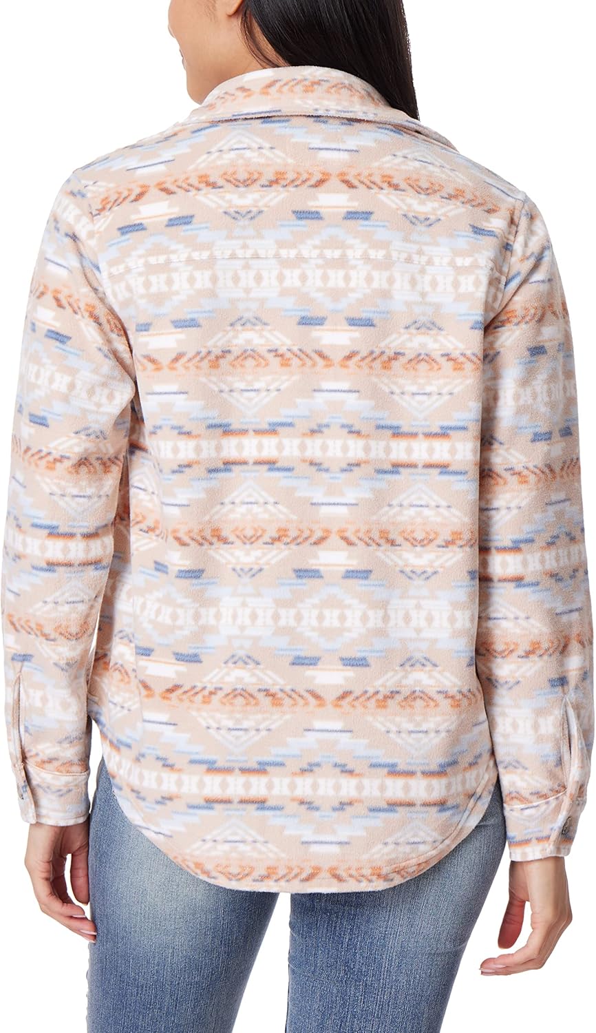 WallFlower Women's Taylor Polar Cozy Fleece Boyfriend Trendy Spring, Summer, and Fall Light Shacket Jackets