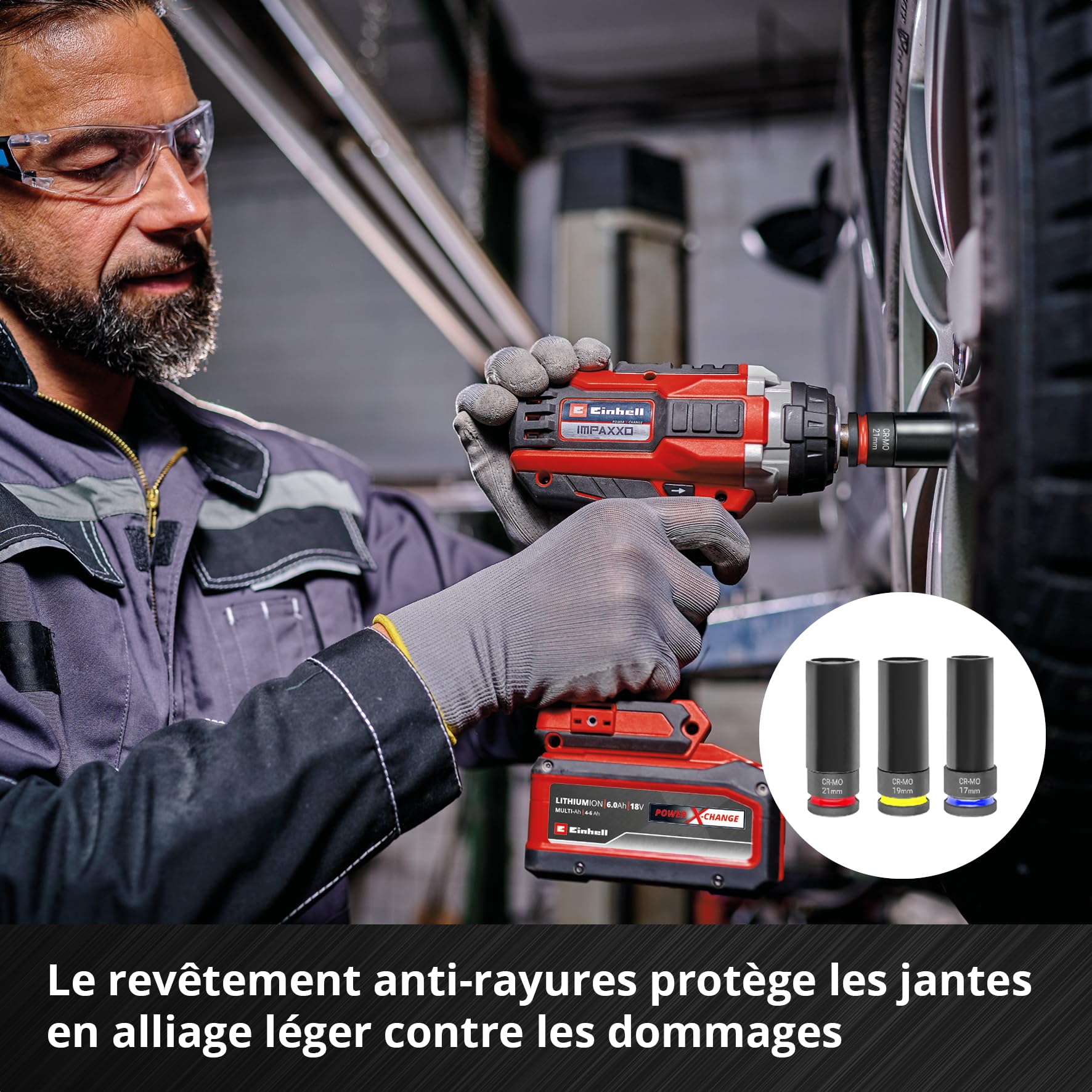 Einhell XL-CASE 32 pièces jeu de douilles à impact automobiles et d’embouts