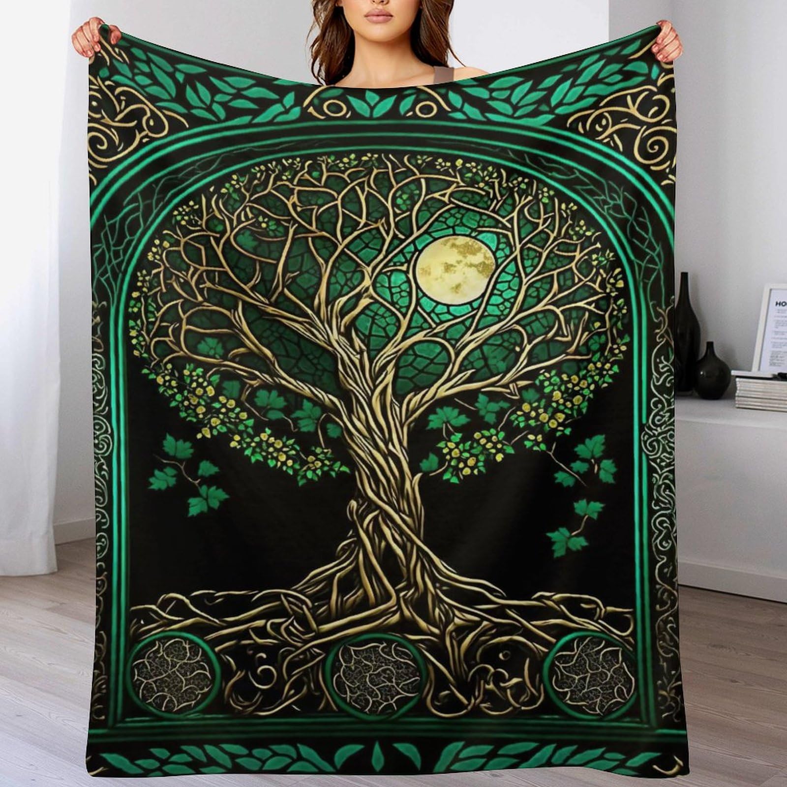 Couverture polaire douce pour lit et canapé Arbre de Vie