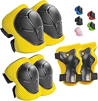 Vista 23 de Juego de protección para niños, rodilleras para niños de 3 a 14 años, rodilleras y coderas con protectores de muñeca 3 en 1 para patinaje, ciclismo