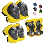 Wemfg Kids Protective Gear Set Knee Pads for Kids 3-8 Years Toddler Knee and Elbow Pads with Wrist Guards 3 in 1 for Skating Cycling Bike Rollerblading Scooter