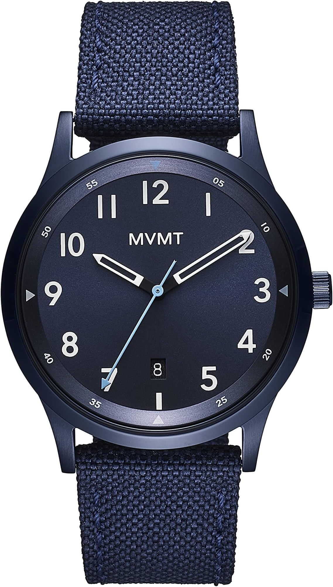 MVMTField Qtz Basic Calendar Blue Round Dial Men's Watch|Blue Canvas Material|Blue Color Band - 28000222-D