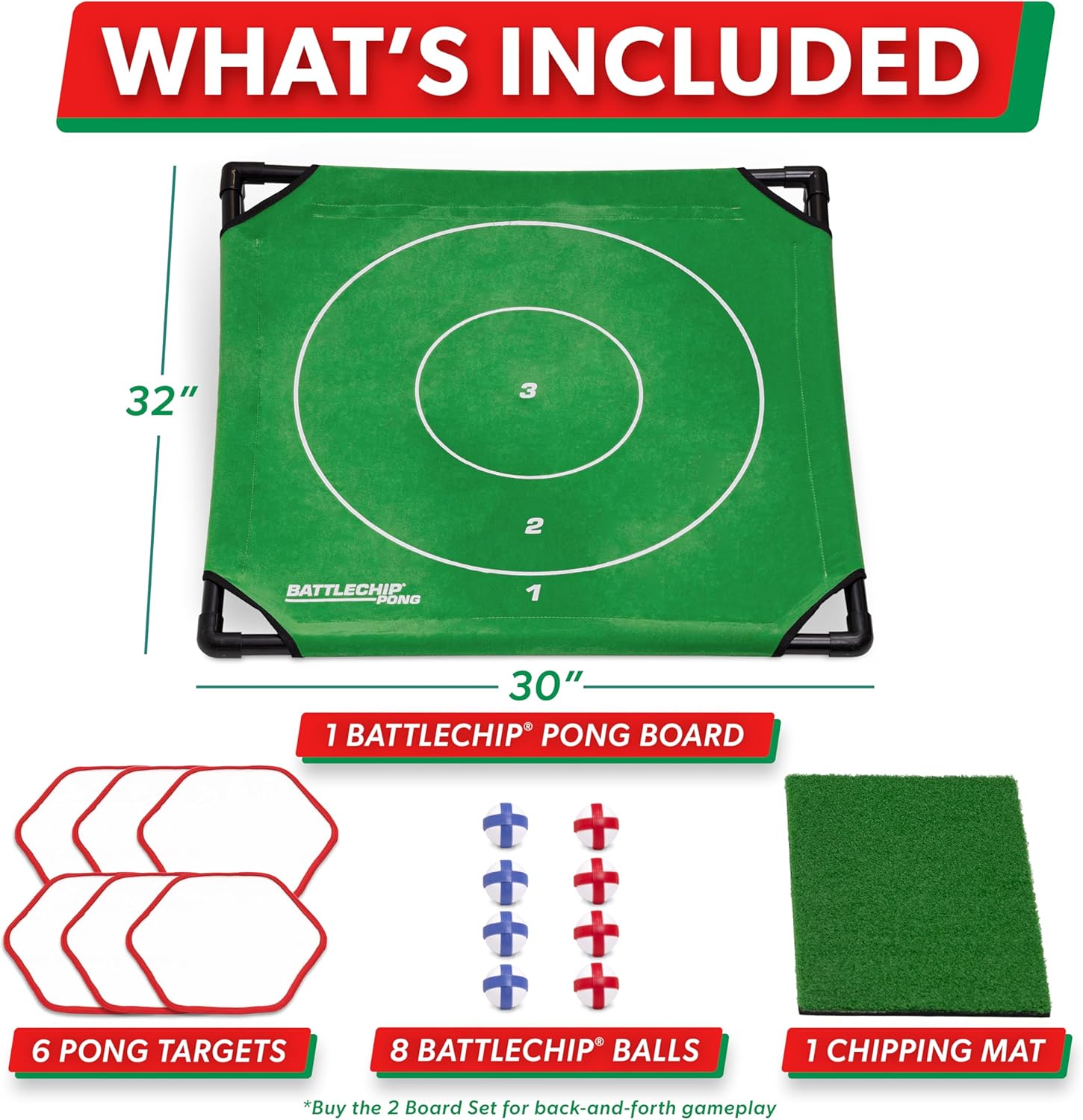 GoSports BattleChip Pong Chipping Golf Games for Adults and Families - Outdoor & Indoor Golf Game Set - Home, Backyard, Lawn, Beach, & More