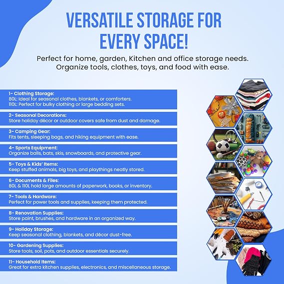 KMJ® 2 Pack Extra Large Plastic Storage Boxes with Lids – Sturdy & Clear Storage Boxes with Lid – Stackable Plastic Box with Lid– Nestable & Really Useful Box– 110L Capacity