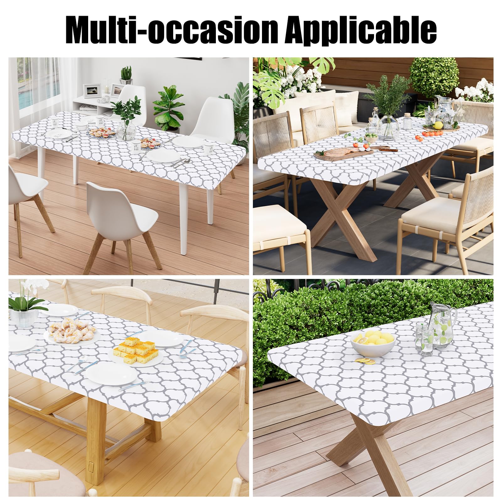 Lot De 6 Nappes Rectangulaires Pliantes à Carreaux Rouges Et Blancs - 76,2 X 183 Cm - En Vinyle Imperméable - Dos En Flanelle Avec Bord élastique