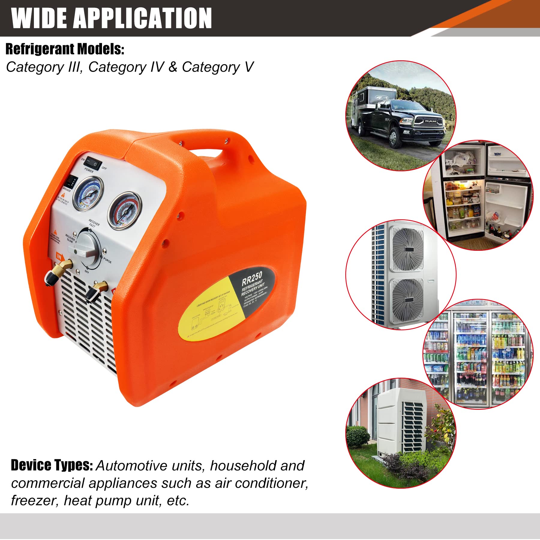 Buy JIFETOR AC Refrigerant Recovery Machine Unit for Recycling Liquid