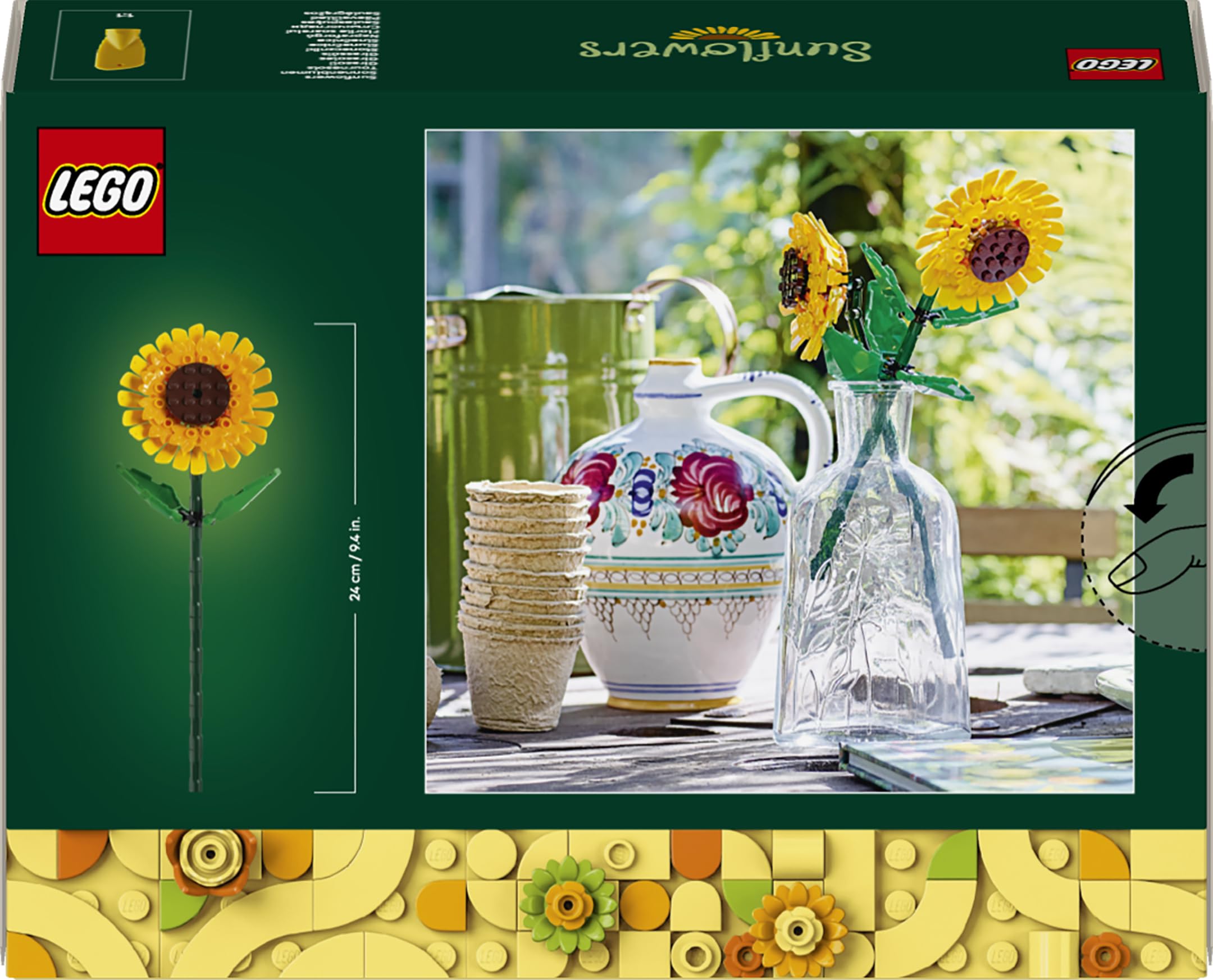 LEGO Botanicals Girasoles Kit de Maqueta de Flores Artificiales Amarillas de Juguete - Regalo para Mujeres por el Día de la Madre - Accesorio de Dormitorio y Decoración Floral para el Hogar 40524 — view 9