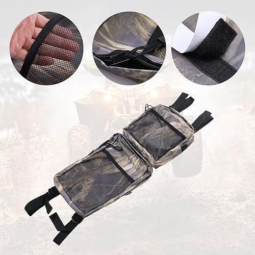 Miniatura 4 de X AUTOHAUX Paquete de 2 bolsas de caza de camuflaje Quad ATV de 4 ruedas para guardabarros, bolsas de caza, bolsa de equipaje con cremallera para