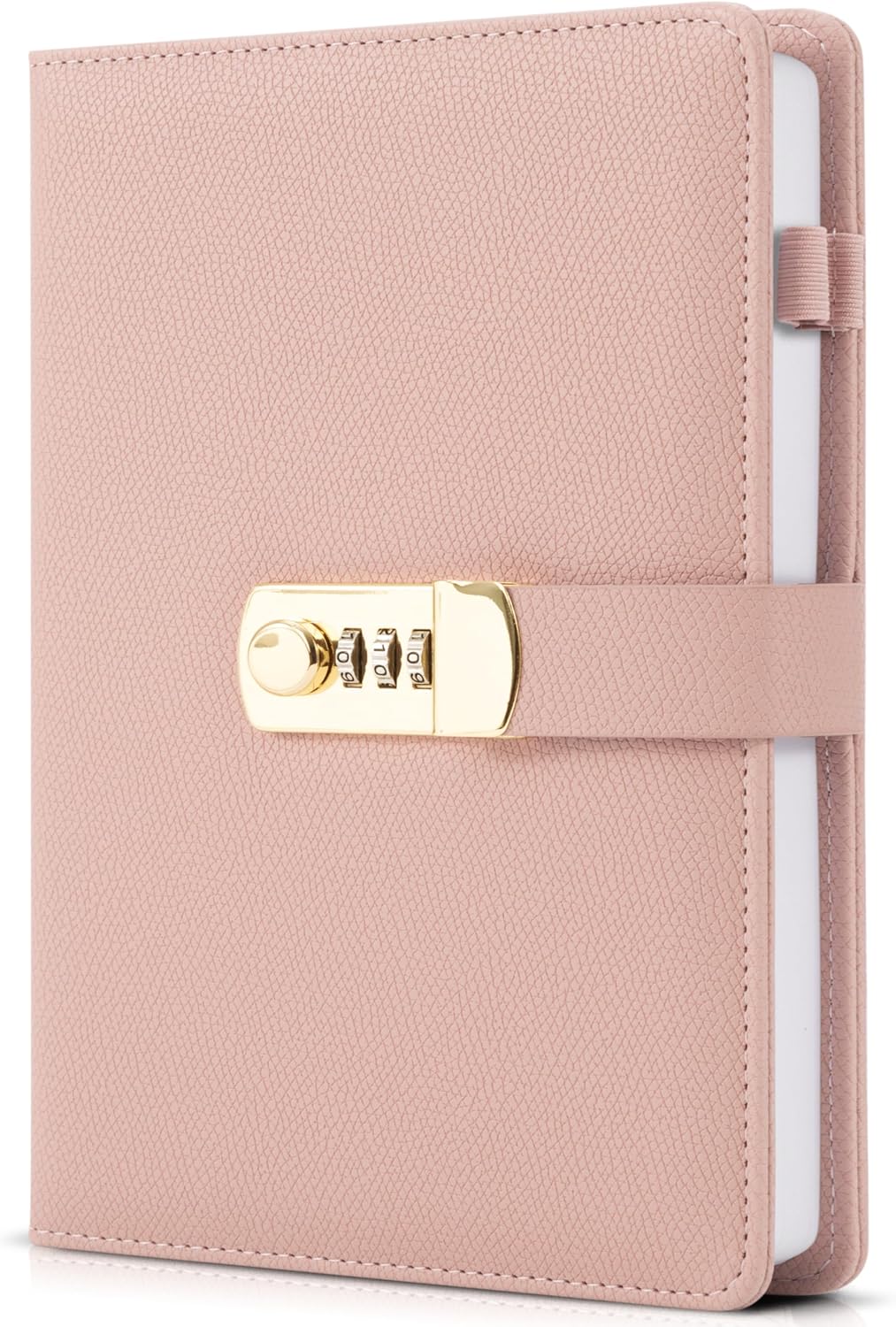 Aesthetic Diary with Lock – Beautiful Leather Journal with Easy to Change Code Lock & Refillable Pages – Quality Planner for Women with Bookmark & Pen Holder to Securely Protect Thoughts & Memories