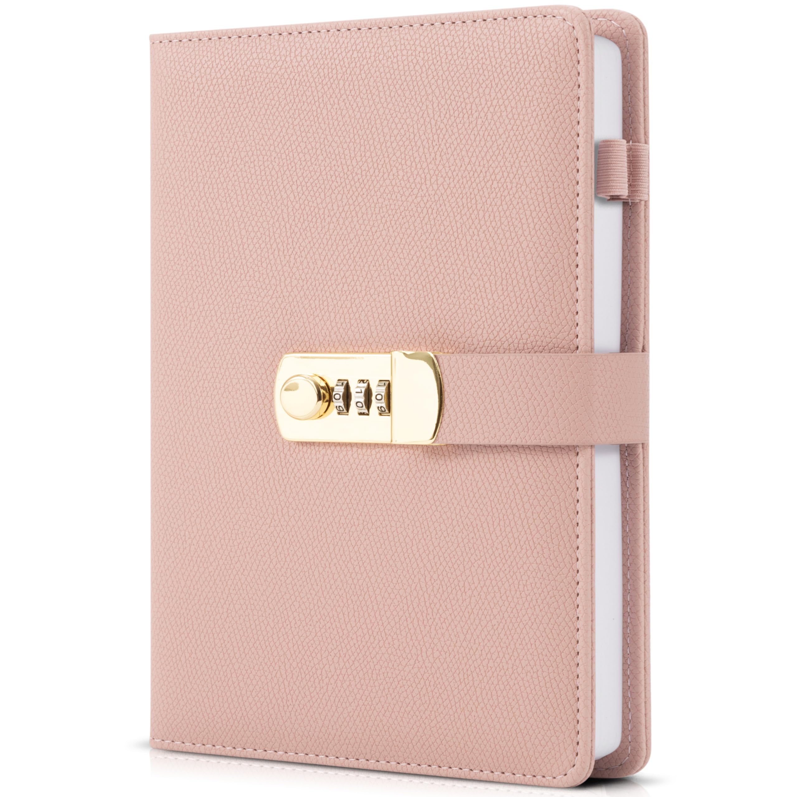 Aesthetic Diary with Lock – Beautiful Leather Journal with Easy to Change Code Lock & Refillable Pages – Quality Planner for Women with Bookmark & Pen Holder to Securely Protect Thoughts & Memories — image 1